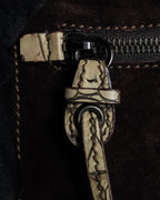 "MIU MIU" Belt strap design embossed leather hand bag