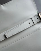 "YVES SAINT LAURENT" Large tab detail white leather shoulder bag