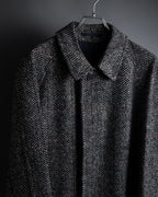 "BURBERRYS" British tweed fly front stand collar coat