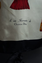 "Christian Dior" Parisian accessory motif silk scarf