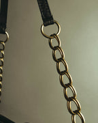 “SAN HIDEAKI MIHARA” 2000’s-2010’s black leather chain shoulder bag