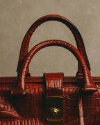 -SPECIAL- “Giorgio Armani” 90’s-00’s Crocodile embossed leather frame bag