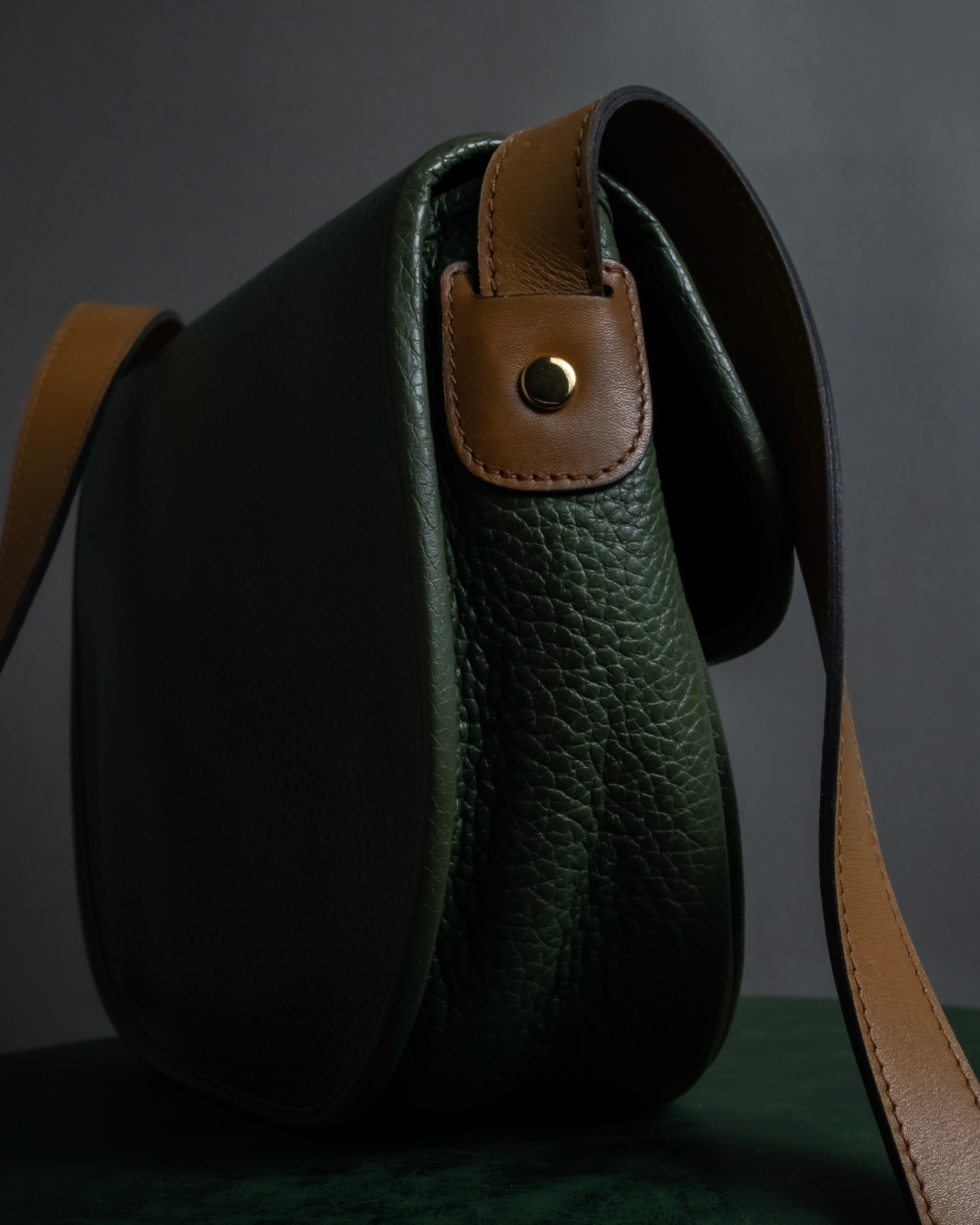 "Christian Dior" 80’s-90’s equestrian grain leather shoulder bag
