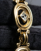 "YVES SAINT LAURENT" Art Nouveau motif gold bracelet