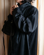 "BURBERRY" Maxi length high neck colour zipper long coat