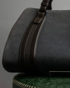 "LOEWE" Harness design logo engraved suede leather hand bag