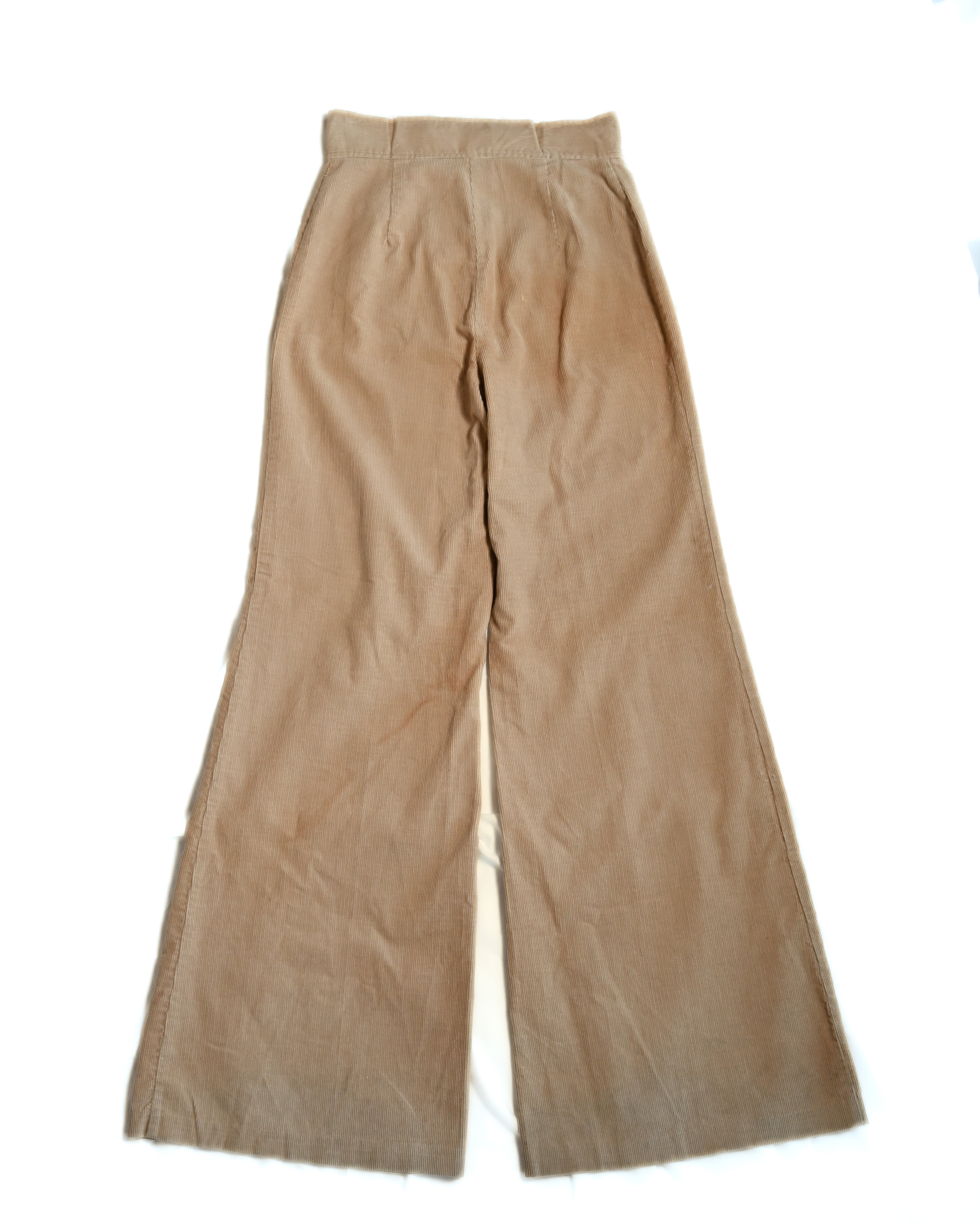Vintage /Smooth Corduroy Wide Trousers Beige