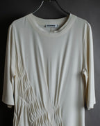 "JIL SANDER" Asymmetrical tuck gather detail long dress