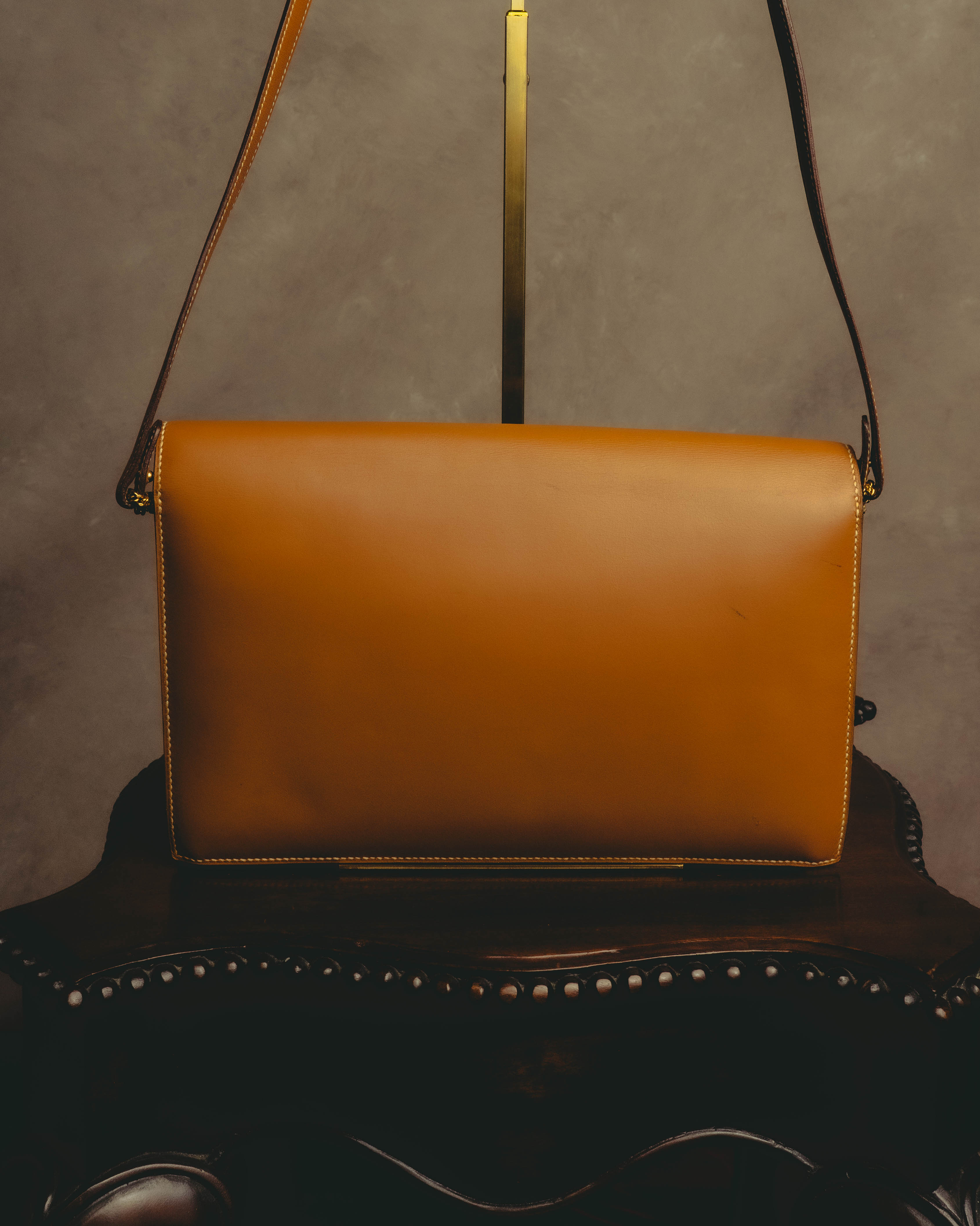 -SPECIAL- "HERMES" 70's-80's Vintage Lydie leather shoulder clutch bag