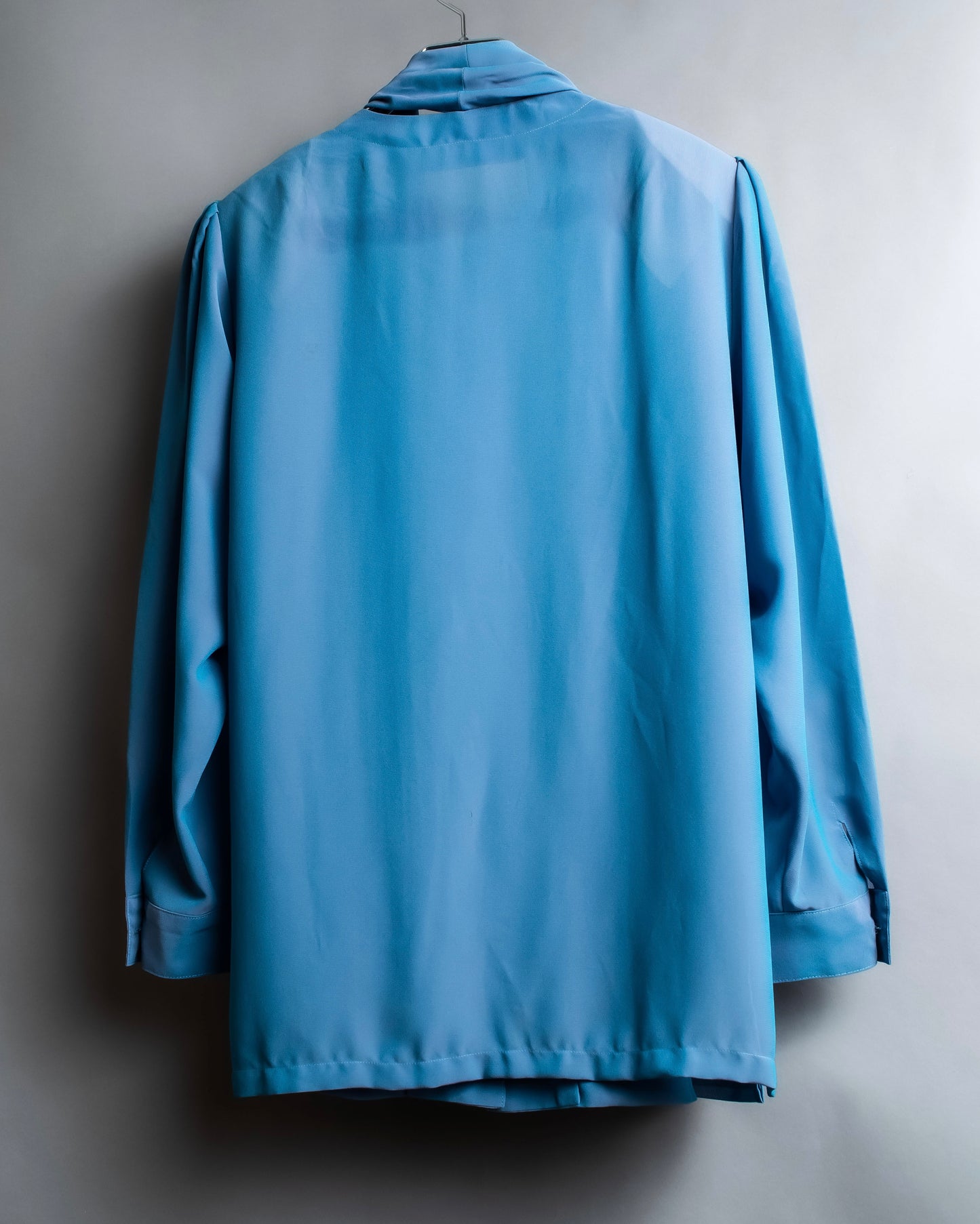 "PIERRE BALMAIN" Beautiful light blue color sheer bowtie blouse