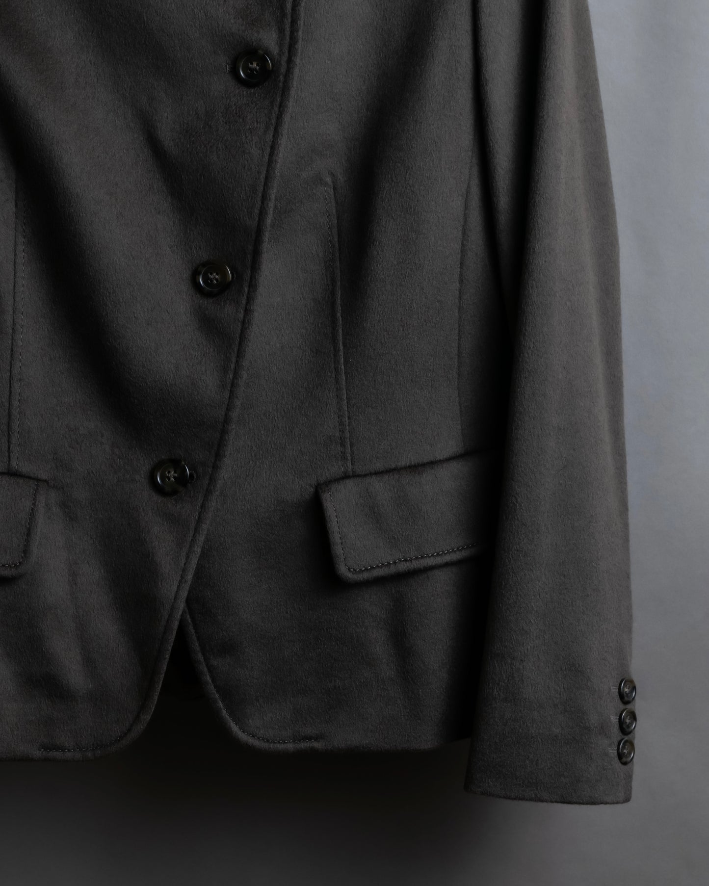 "Max Mara" Diagonal front button design stand collar jacket