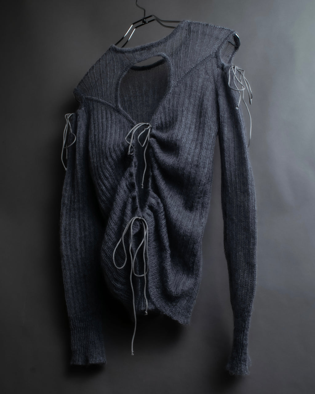 "CECILIE BAHNSEN" Drawcord design Hole detail ribbed knit