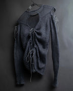 "CECILIE BAHNSEN" Drawcord design Hole detail ribbed knit