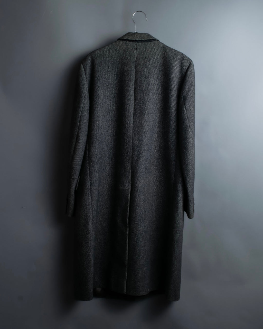 "Burberrys" diagonal striped pure new wool long coat