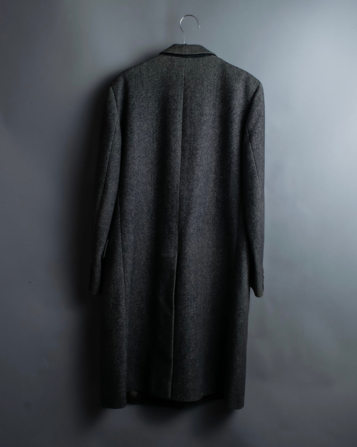 "Burberrys" diagonal striped pure new wool long coat