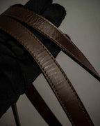 "PRADA" Leather loop strap design suede leather bag