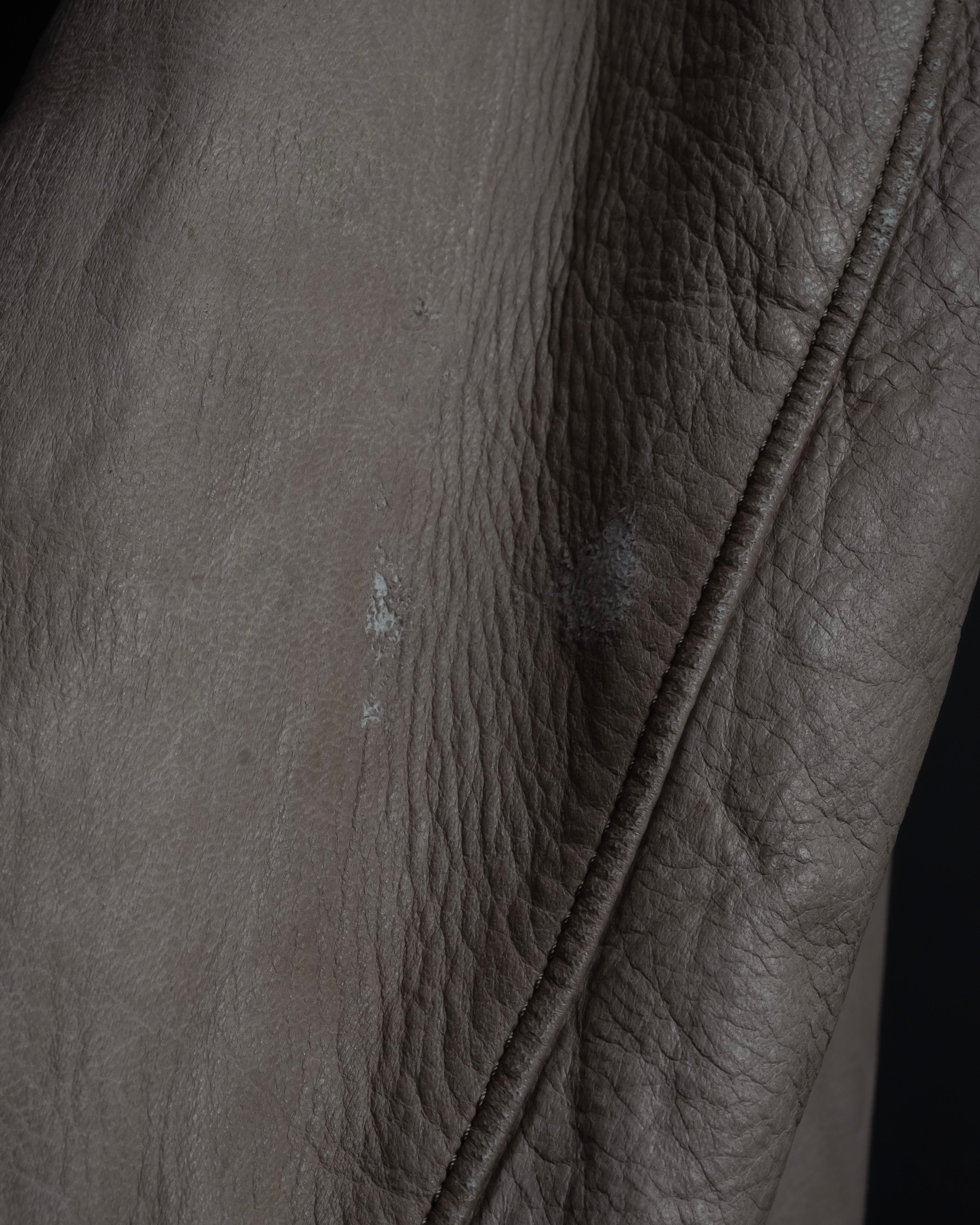 "ISAMU KATAYAMA" Dart-shaped deer leather shirt jacket