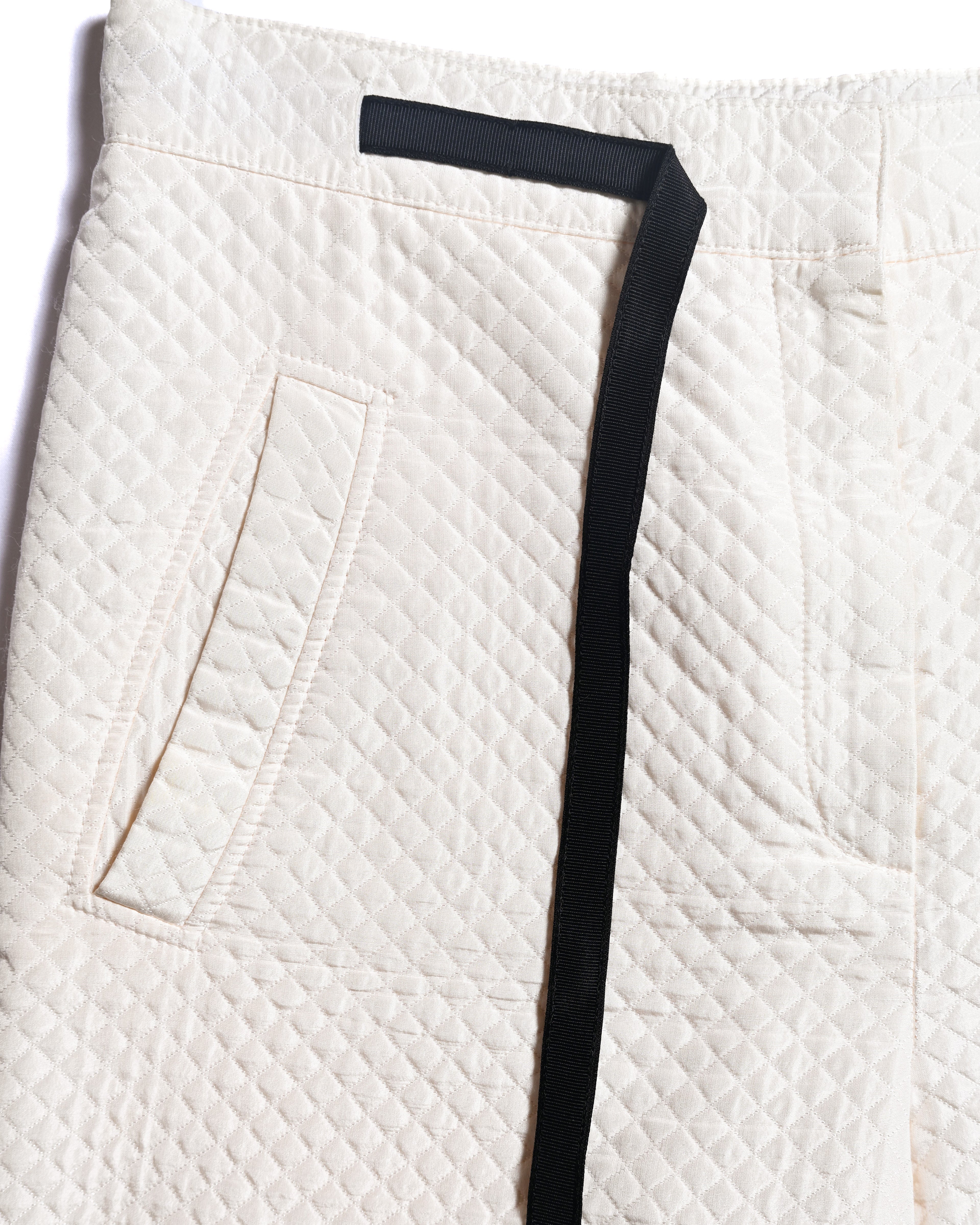 Chiristian Dior by Maria Grazia Chiuri/ Silk Blend Diamond Quilted Shorts White