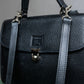 "BURBERRYS" Logo engraved grained leather 2way hand bag