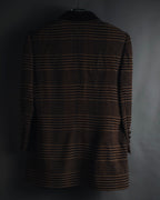 "CELINE" Late 80s–Early 90s velvet-collar woven jacket