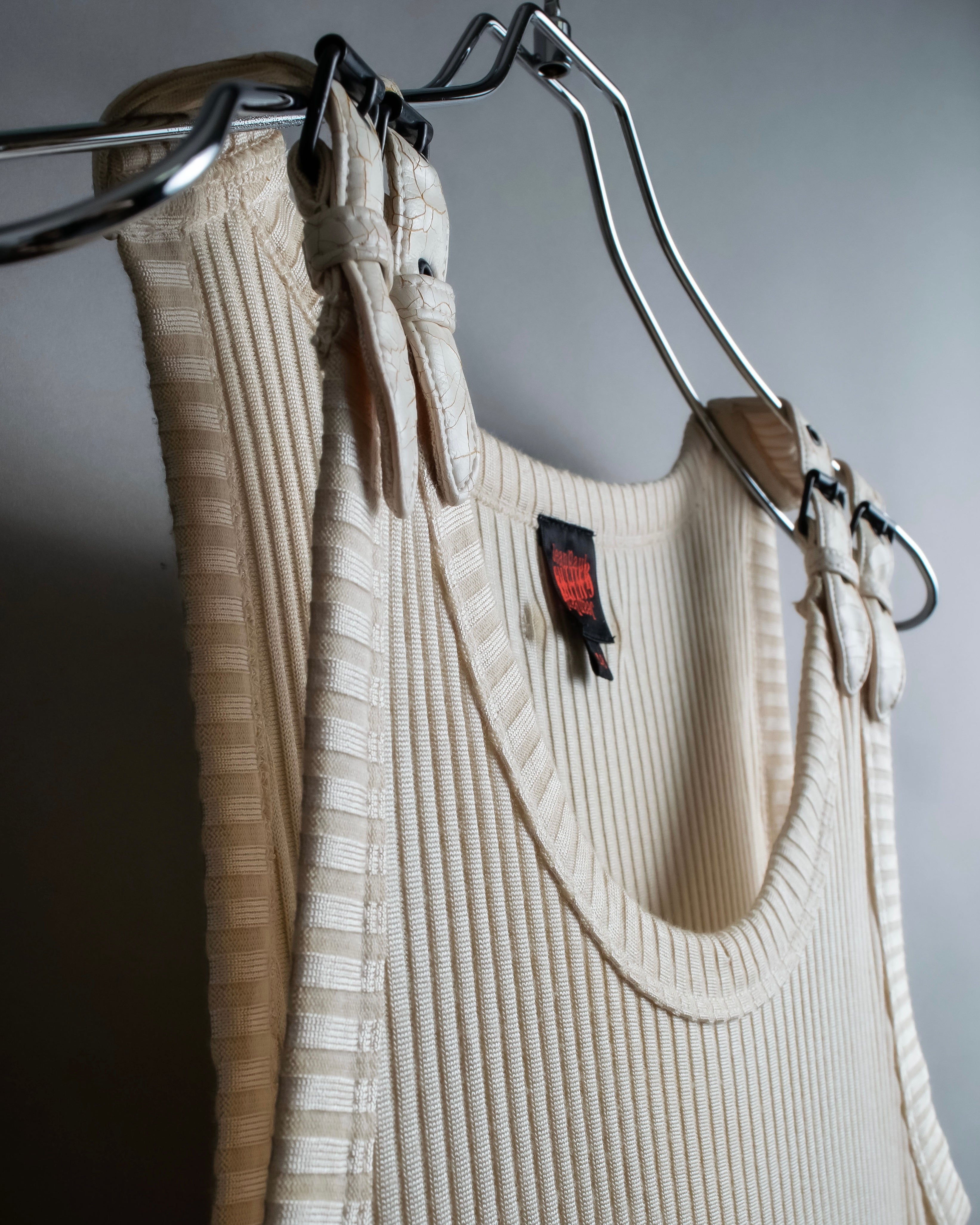 “Jean Paul Gautier” Double belted shoulder designed tank top