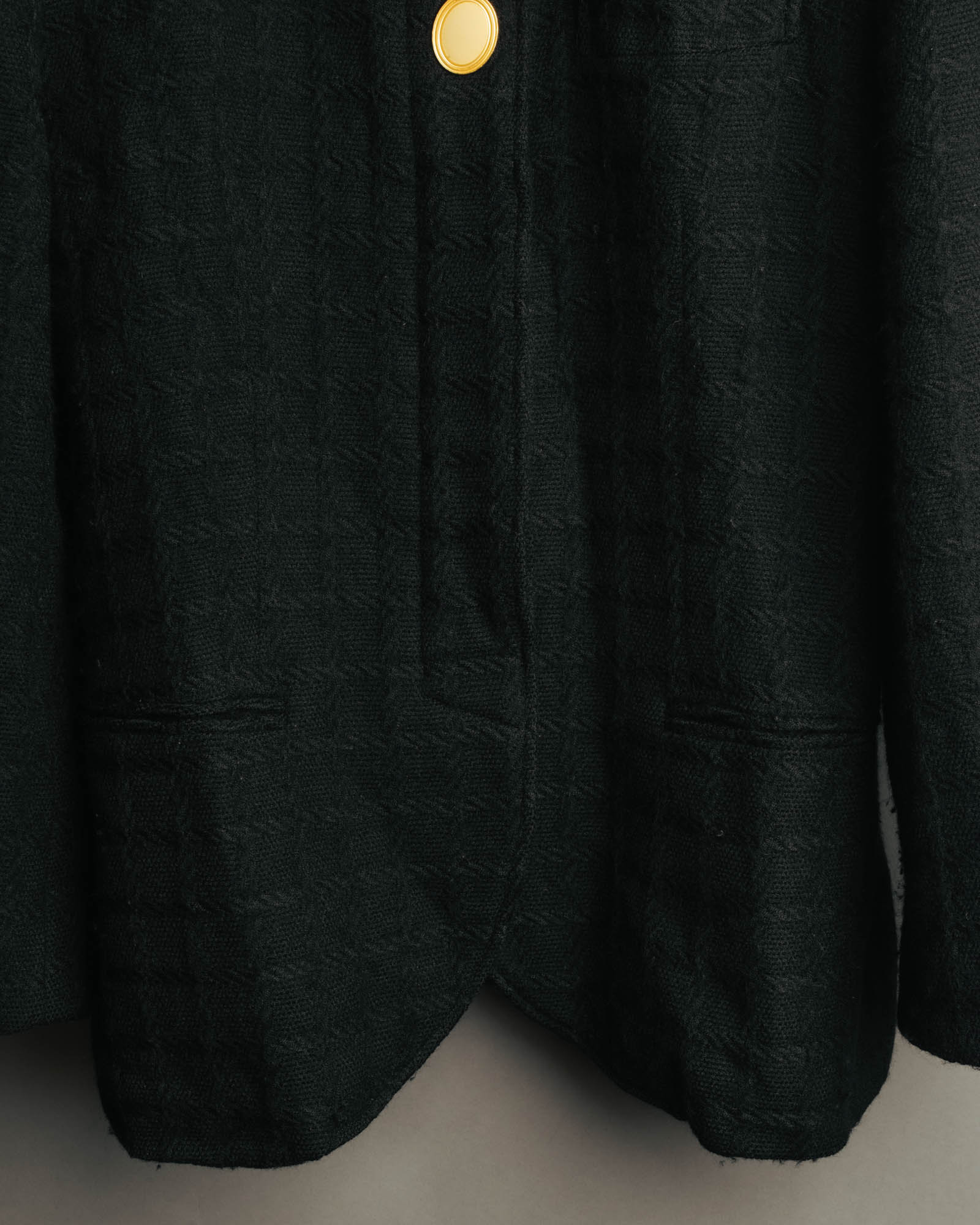 -SPECIAL- "Christian Dior" 80's-90's Textured collarless wool jacket