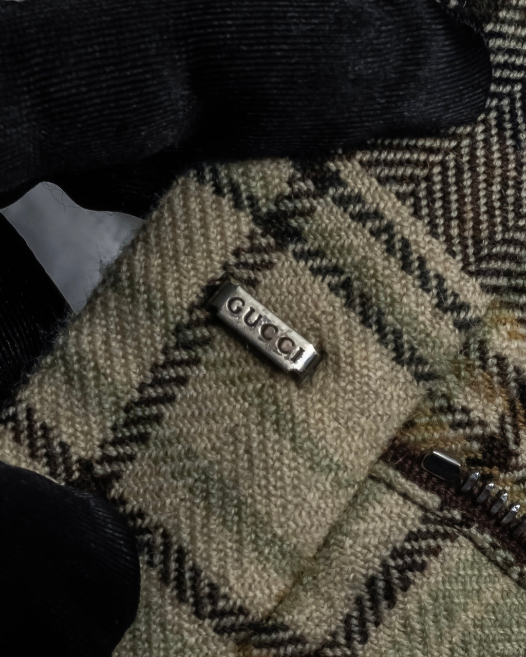 "GUCCI" Brushed check pattern tapered pants