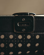 "Salvatore Ferragamo" 2010's-20's Ivory perforated leather chain shoulder bag