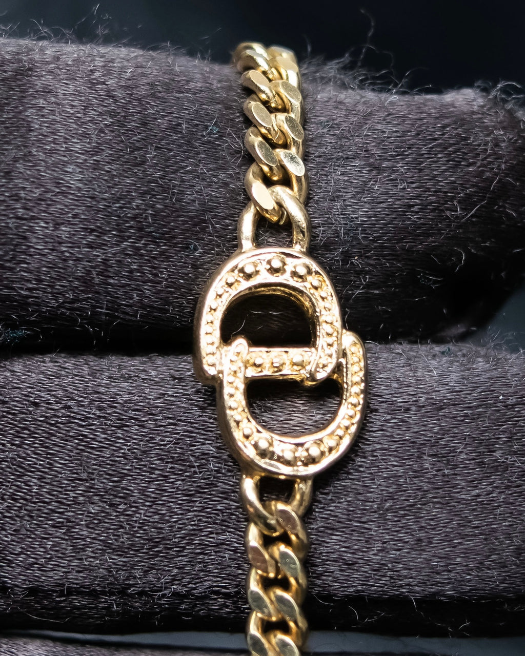 “Christian Dior” CD motif gold chain bracelet