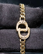 “Christian Dior” CD motif gold chain bracelet