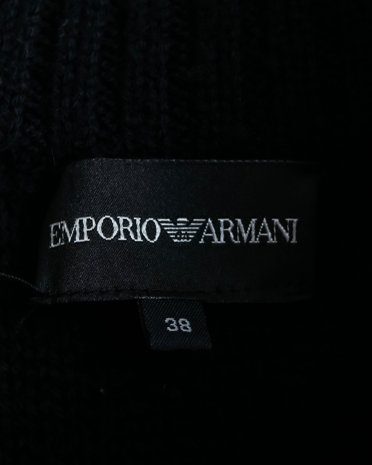 "EMPORIO ARMANI"  Fur fringe design cropped sleeve pullover