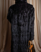 Vintage squirrel fur reversible maxi length coat