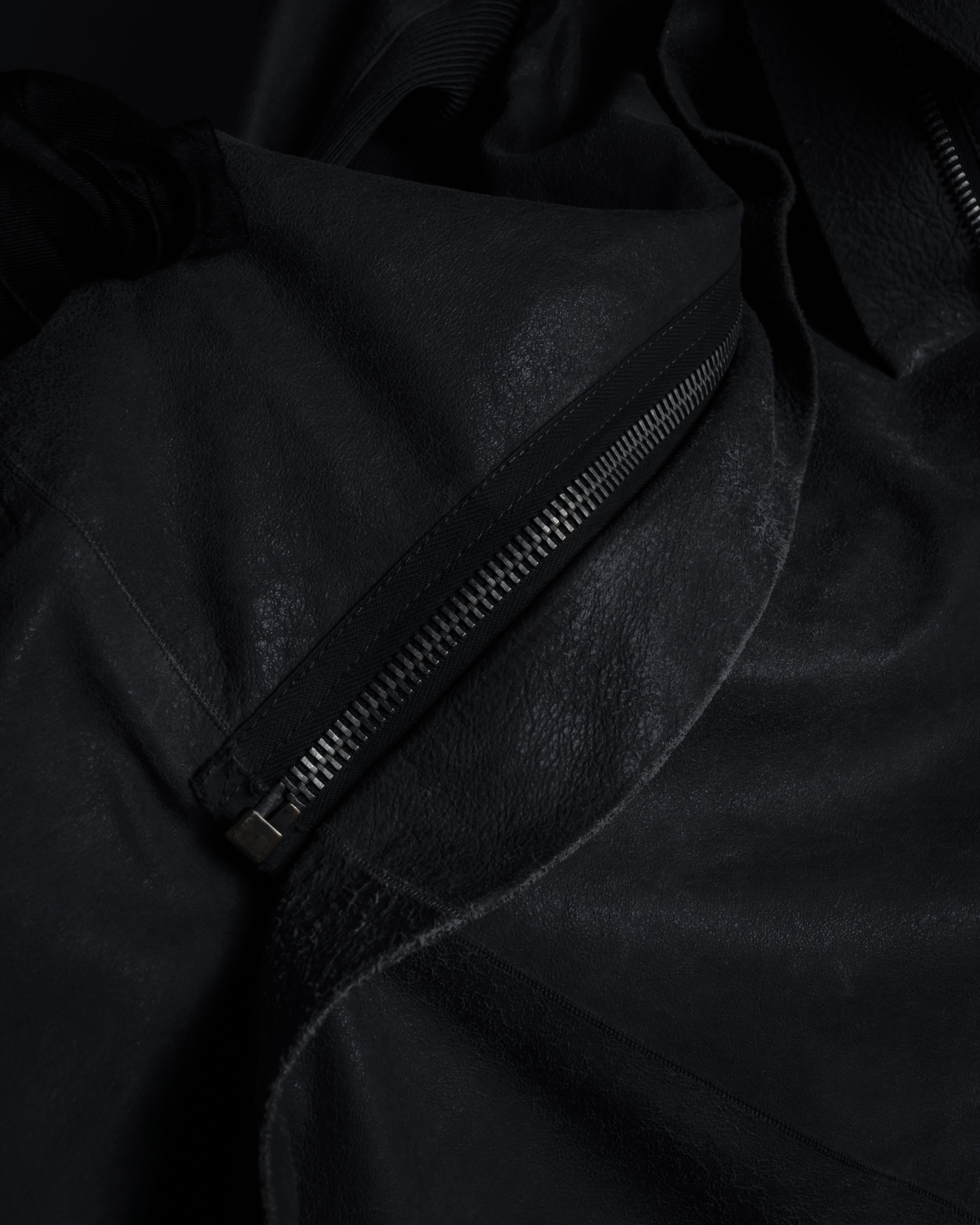 -SPECIAL- "Rick Owens" 13AW Ribbed leather zip-up jacket