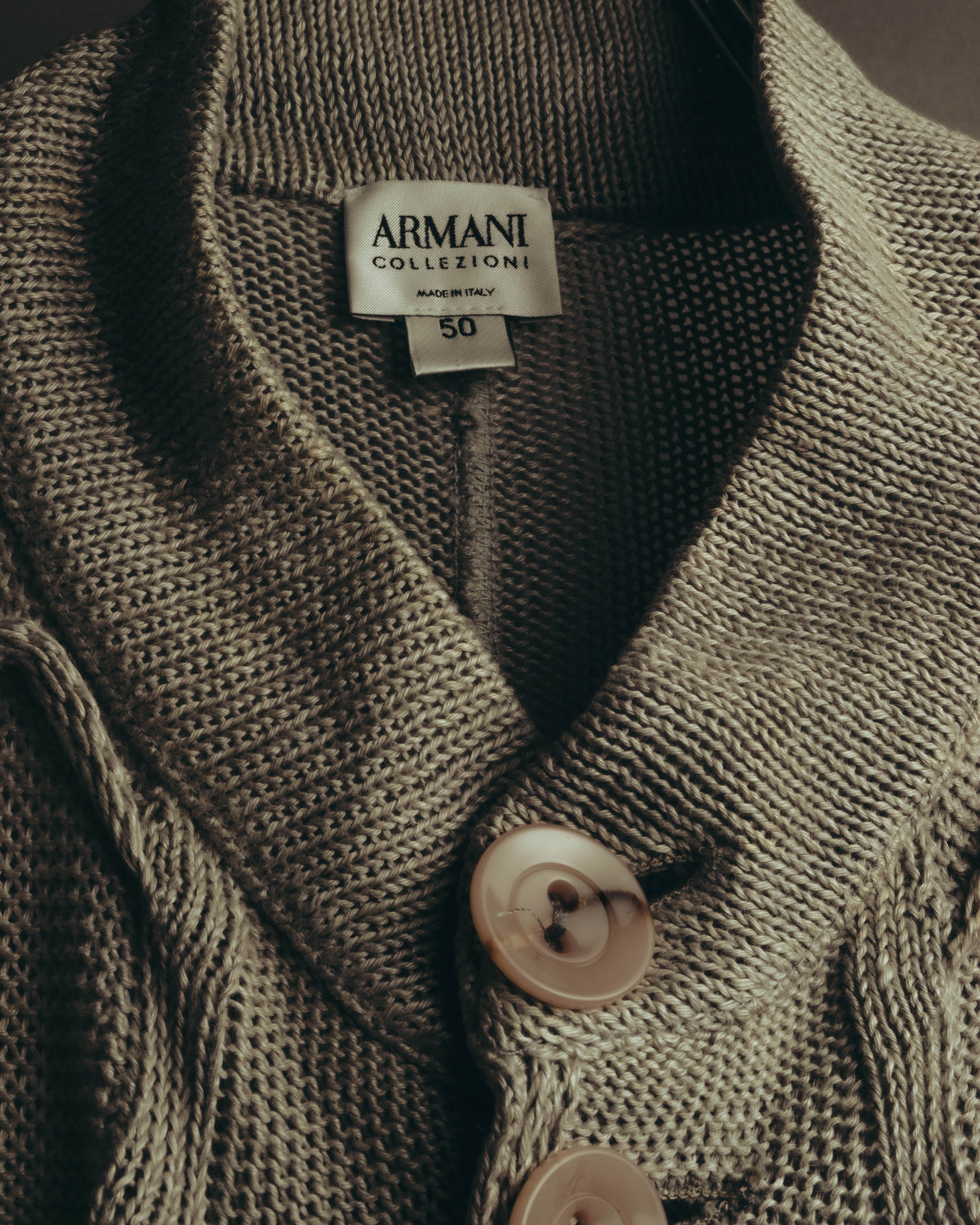 "ARMANI COLLEZIONI" 00's-10's Textured linen knit cardigan