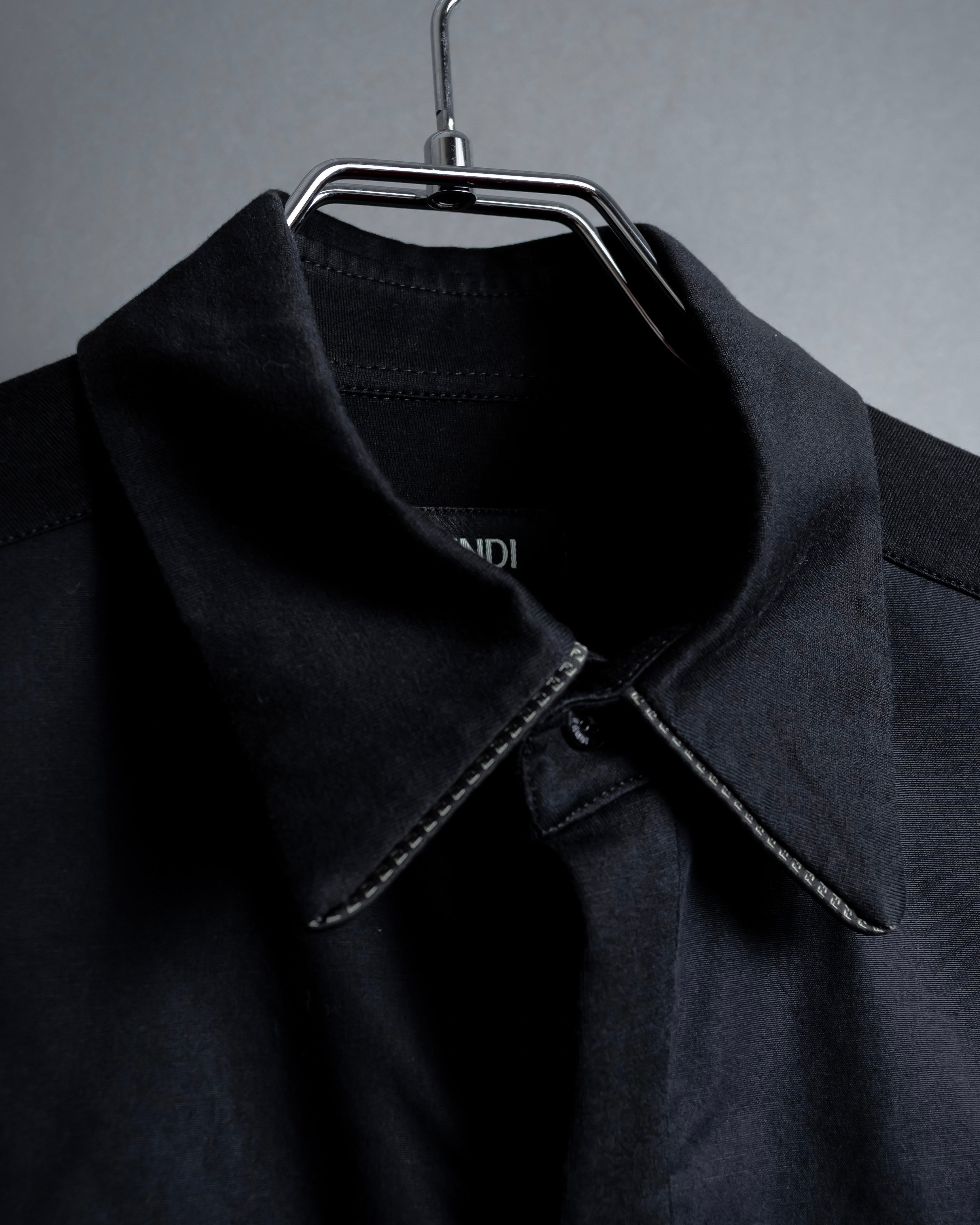 "FENDI" Pick stitch design fly front shirt