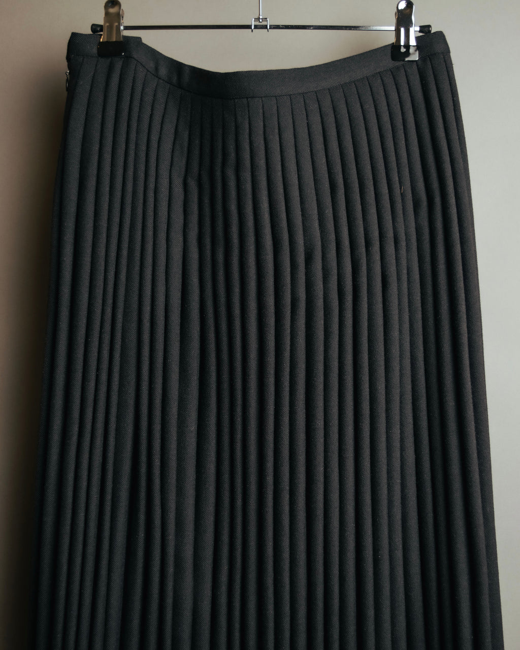 “ISSEY MIYAKE” 00’s wool blend pleated cutwork skirt