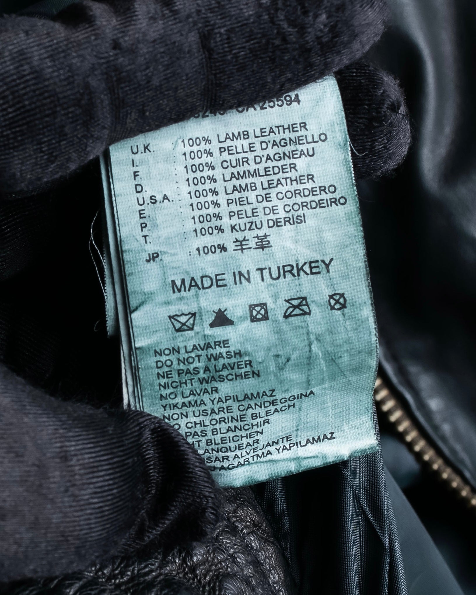 "DIESEL" Oversized stand collar lamb leather jacket