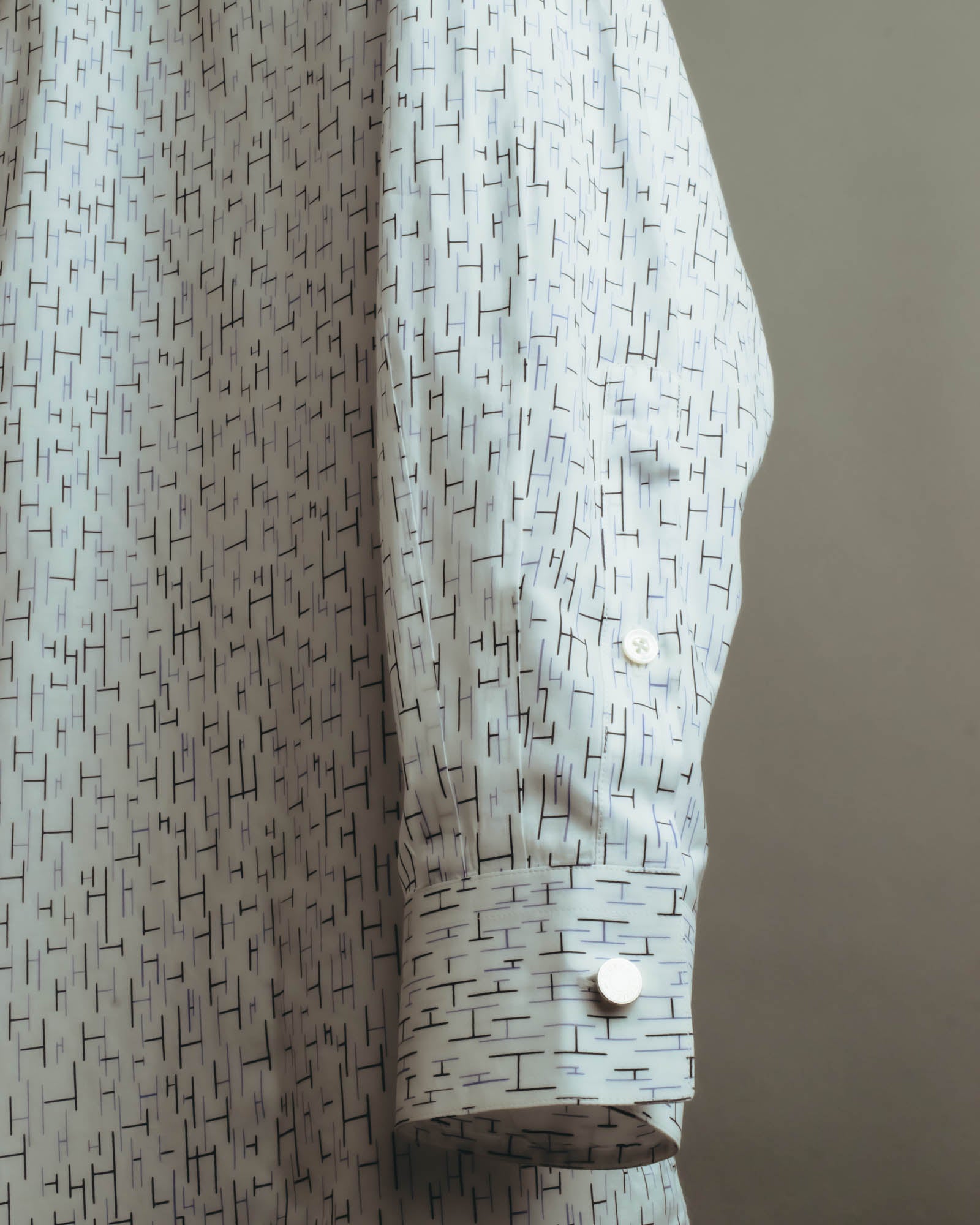 "Hermès" 00's-10's Monogram print cotton long sleeve shirt