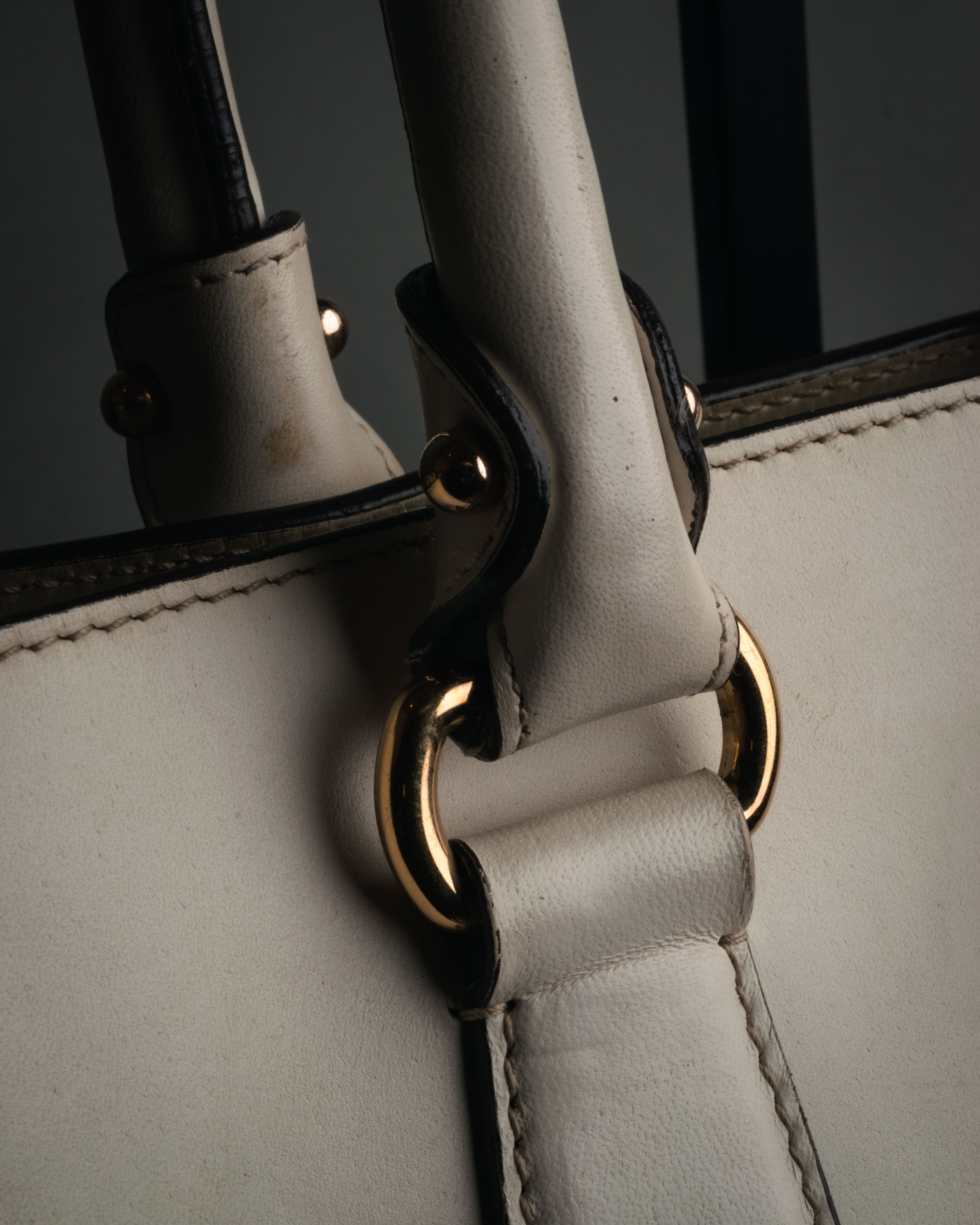 “Salvatore Ferragamo” 2010’s canvas and leather gancini tote bag