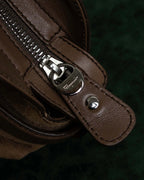 "Salvatore Ferragamo" Gathered form Gancini motif design suede hand bag