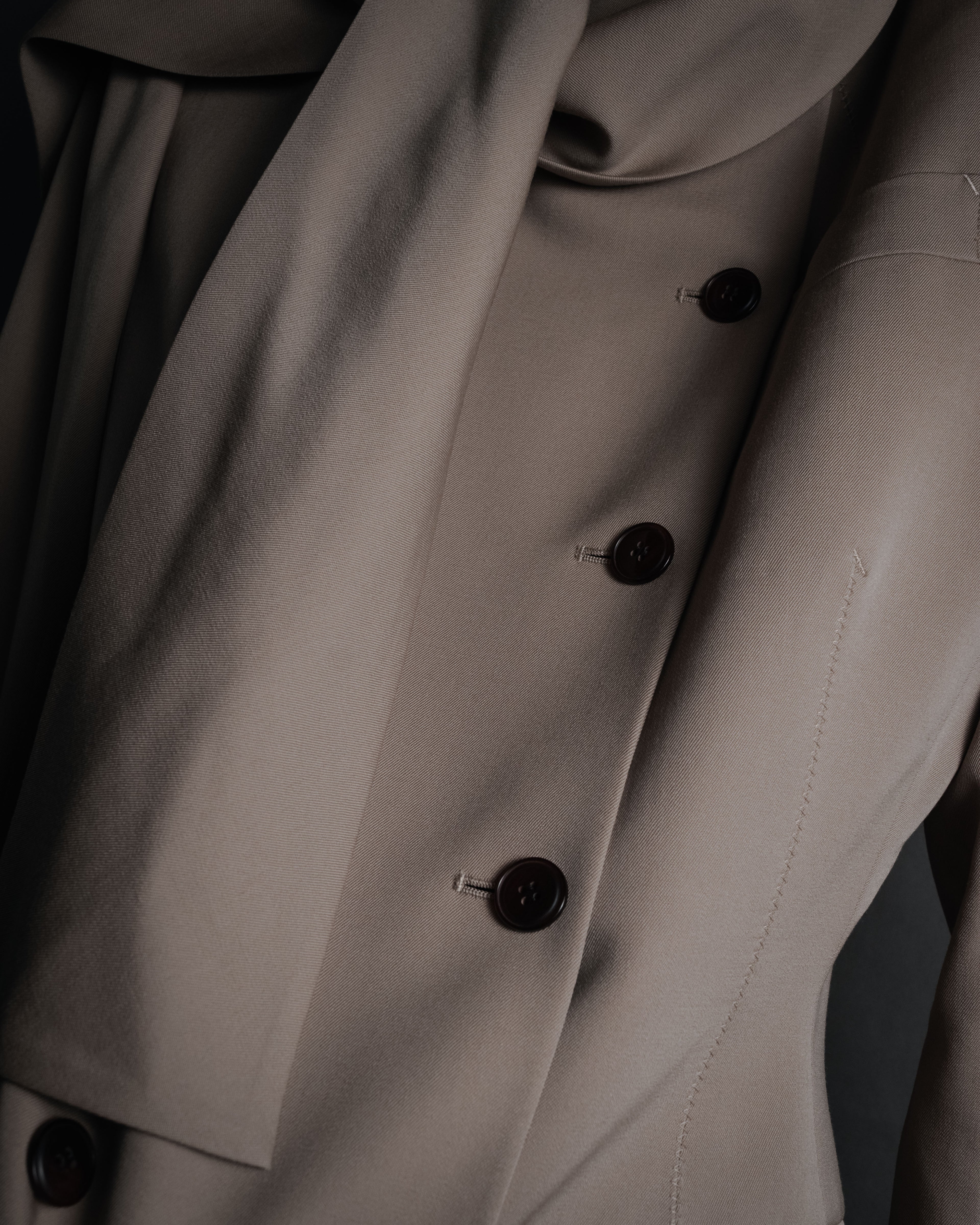 –SPECIAL– “Jean Paul GAULTIER FEMME” 90’s-00’s sculptural scarf collar tailored jacket