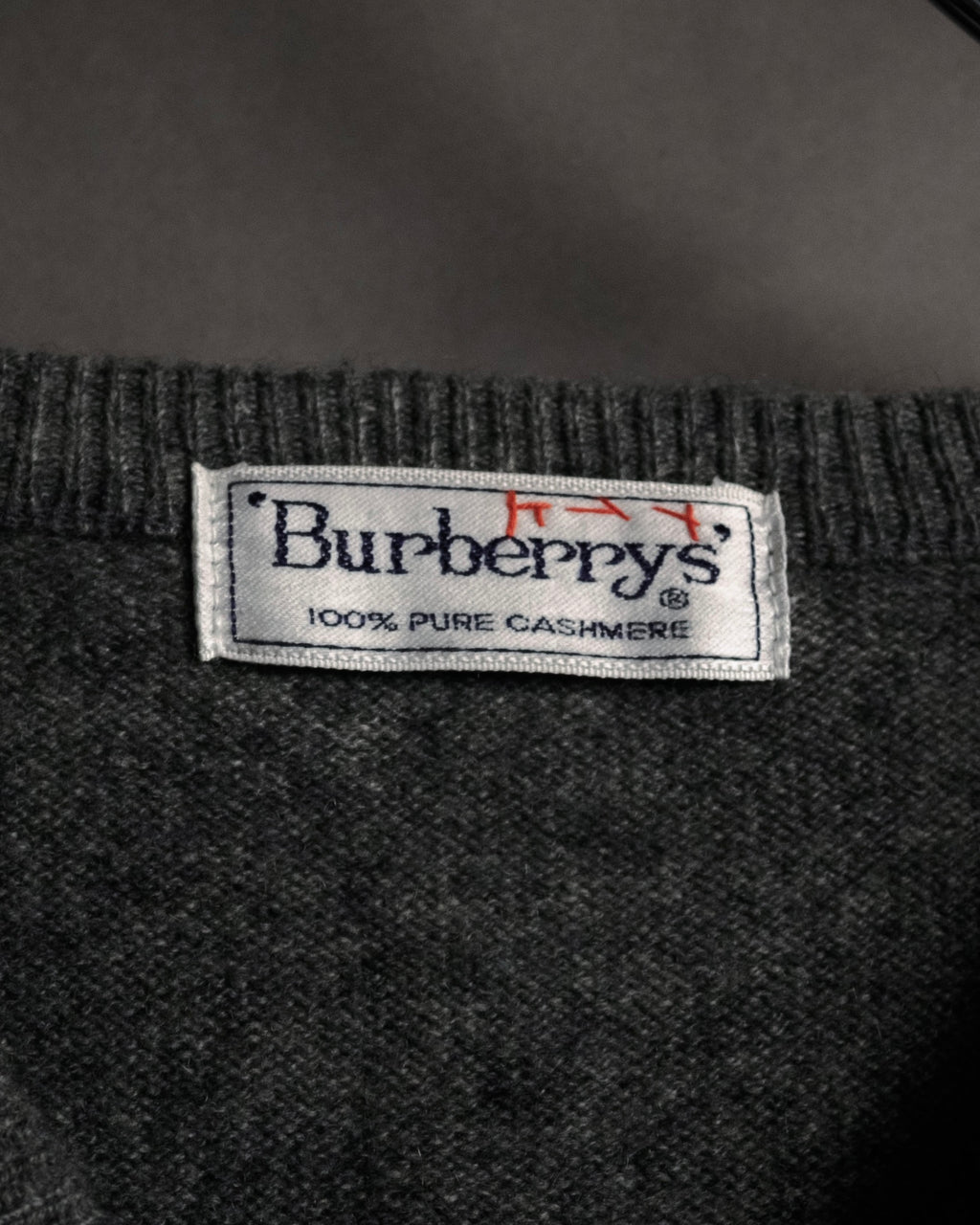 “Burberrys” 90’s pure cashmere v-neck knit sweater
