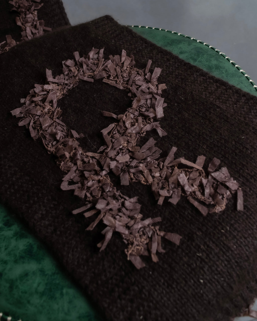 "Christian Dior  Patchwork logo detail fringe long muffler