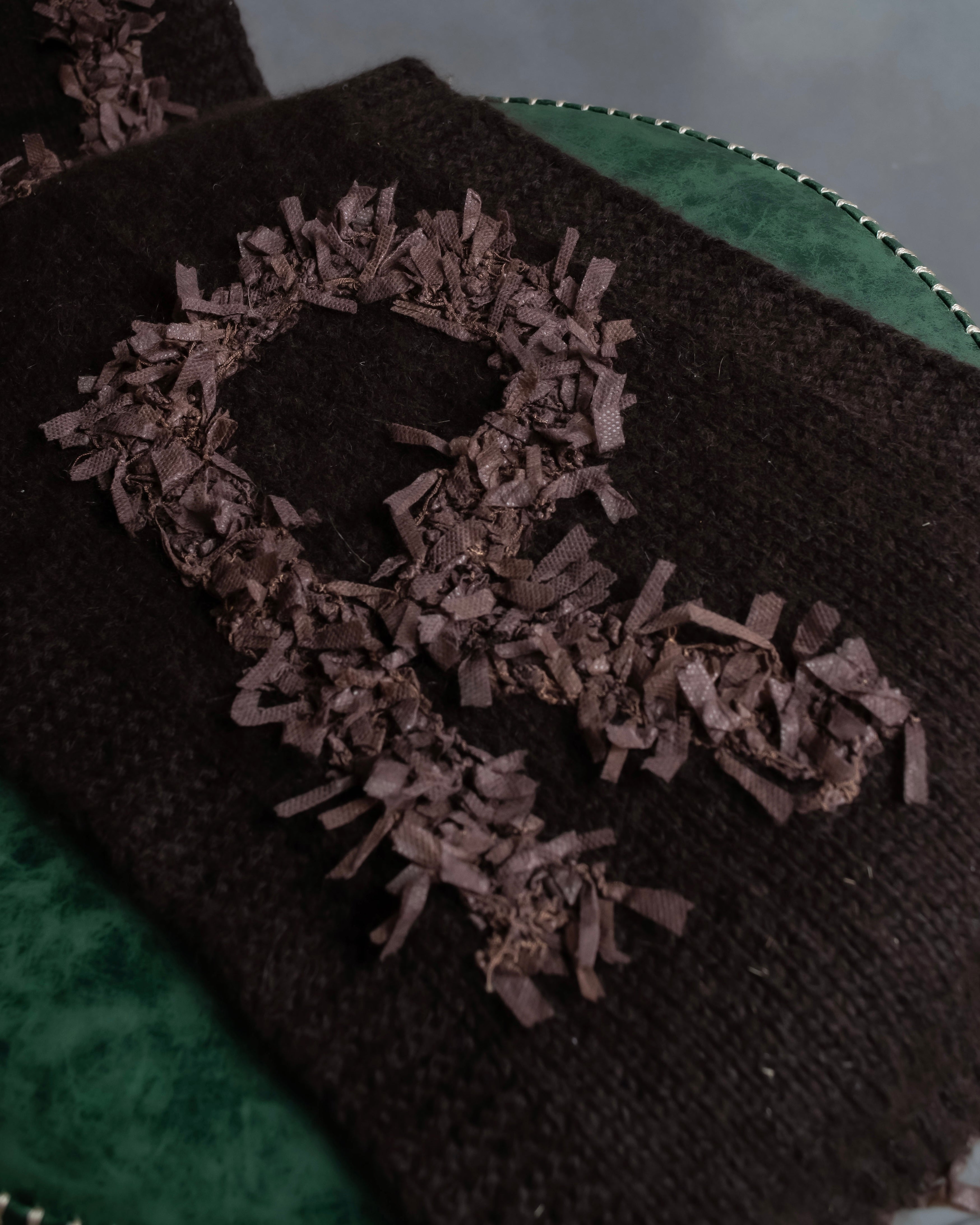 "Christian Dior  Patchwork logo detail fringe long muffler