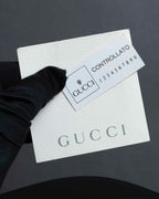 "GUCCI" Black leather bamboo handbag