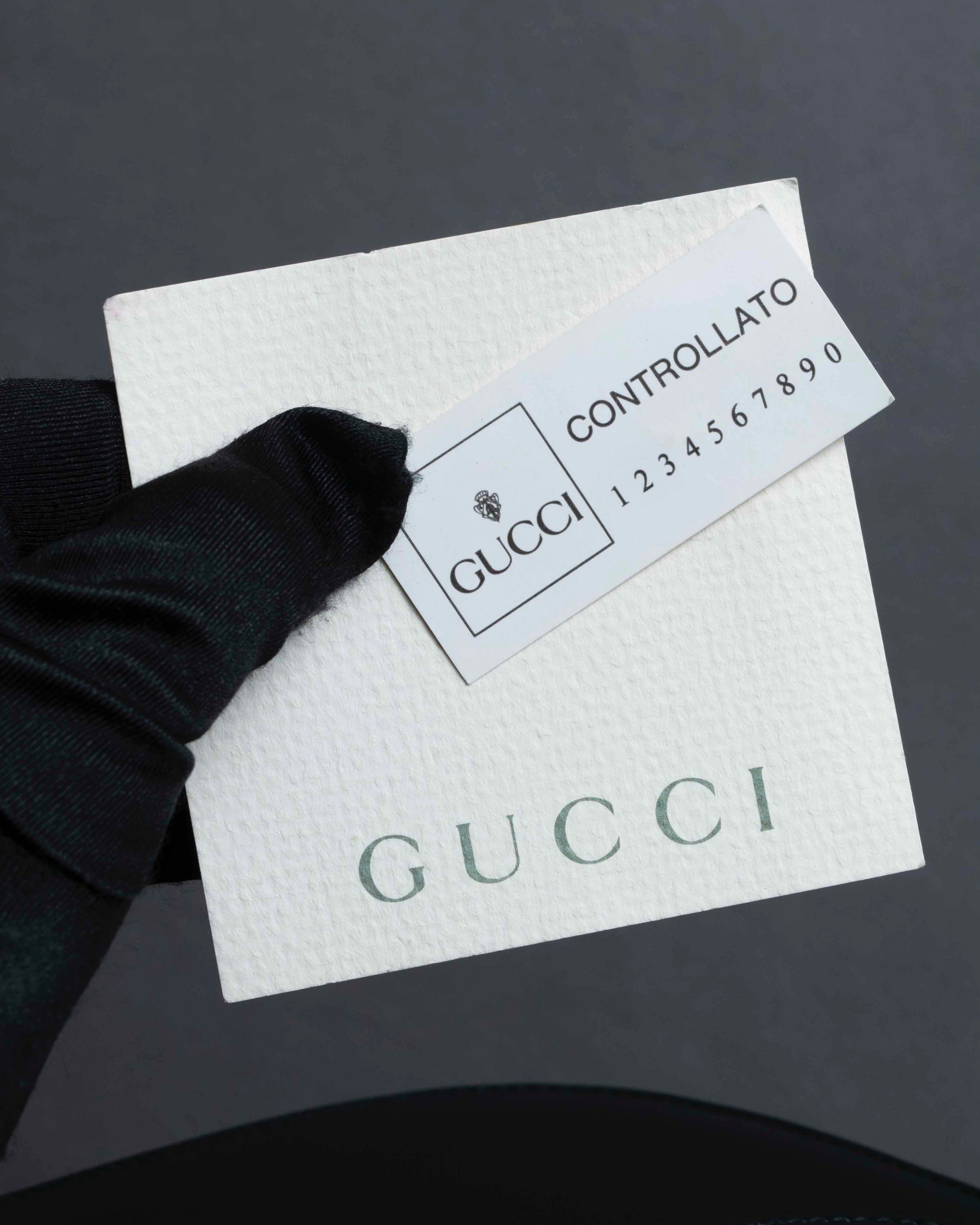 "GUCCI" Black leather bamboo handbag