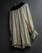 "Christian Dior" Jacquard balloon sleeve dress pullover