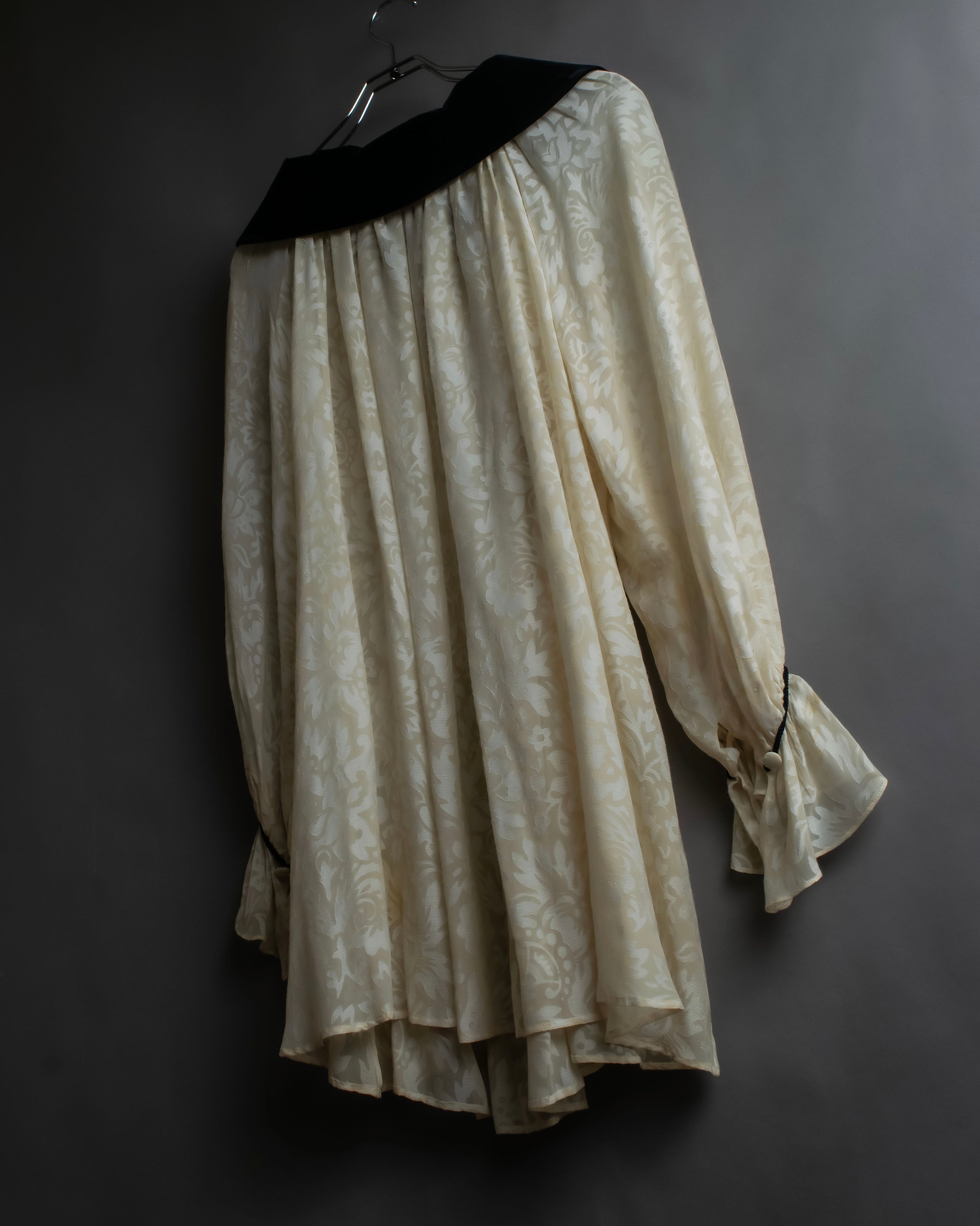 "Christian Dior" Jacquard balloon sleeve dress pullover