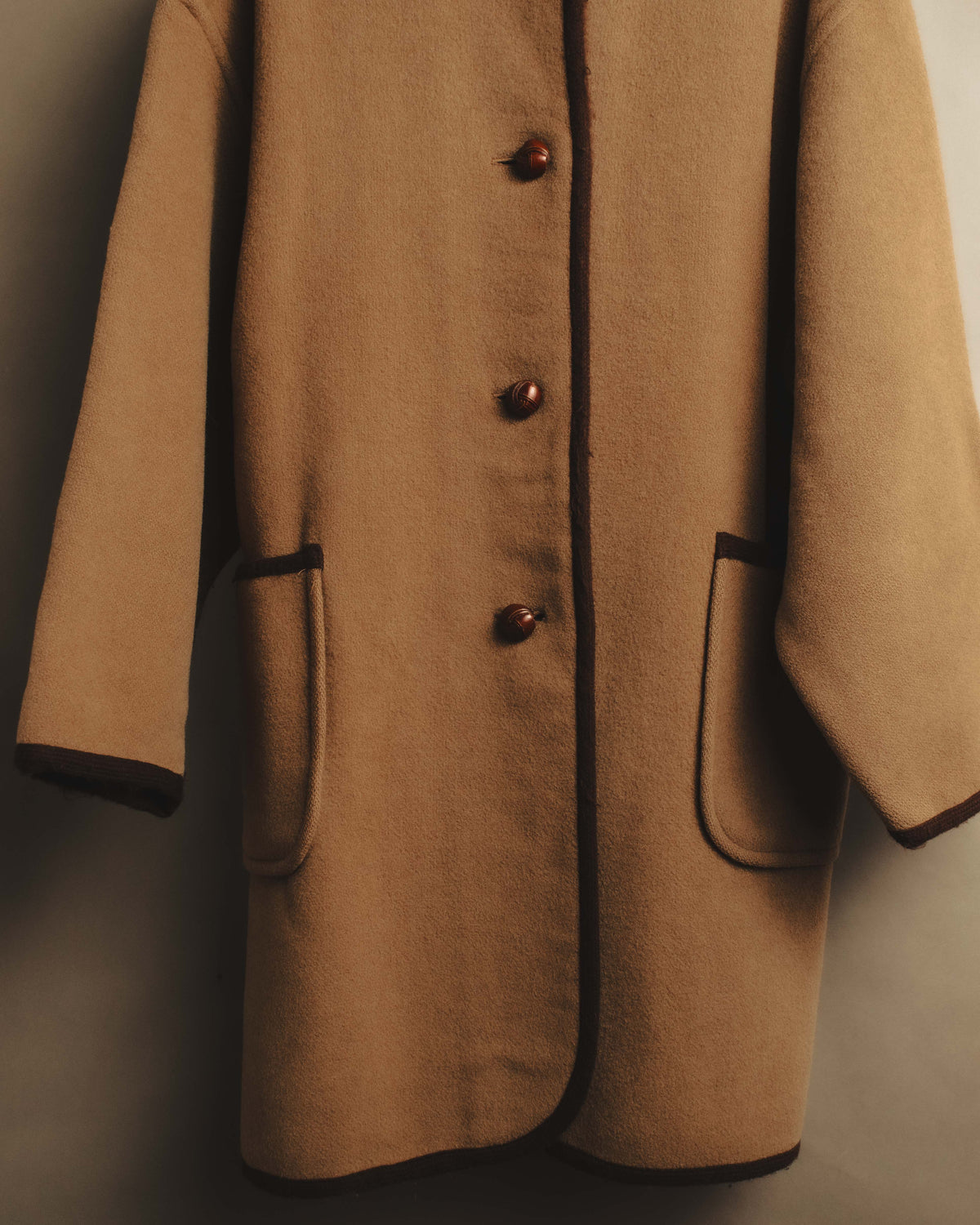 "Burberrys" 80's-90's Classic piped wool coat