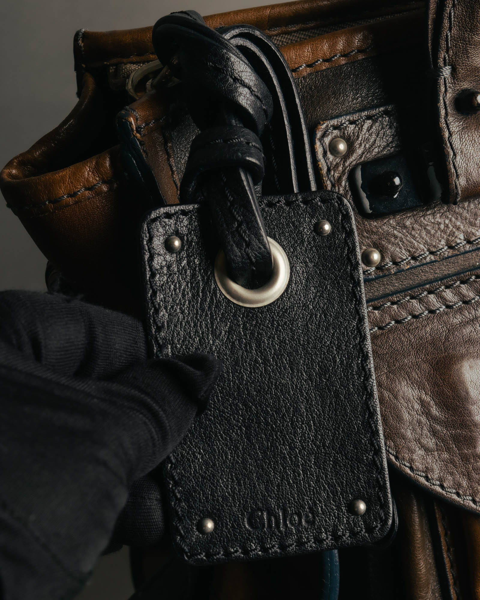 "Chloé" 2000's two-tone leather structured tote bag
